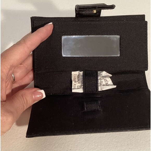 LANCOME Black Checkered Lipstick Cosmetic Case Mirror Made in France Lancome - Picture 4 of 6